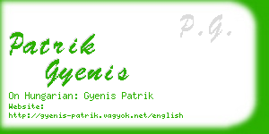 patrik gyenis business card